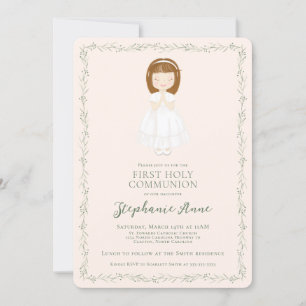Communion Girl Praying Inbjudningar