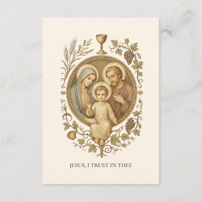 Communion Holy Family Remembrance Holy Card Tilläggskort (Framsida)