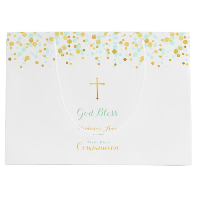 Communion Mint och Guld Confetti (Framsidan)