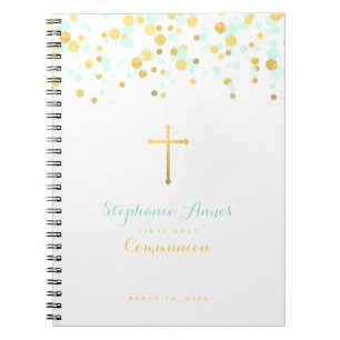 Communion Mint och Guld Confetti Anteckningsbok