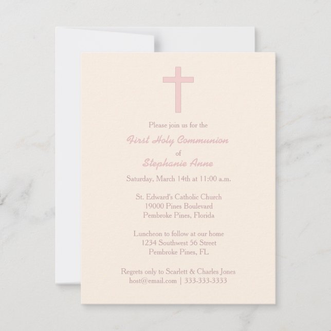 Communion Pastel Rosa Kor Inbjudningar (Framsida)