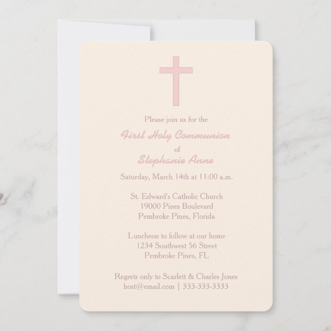 Communion Pastel Rosa Kor Inbjudningar (Framsida)