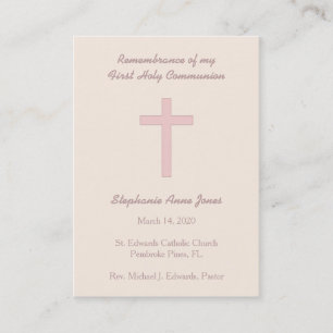 Communion Pastel Rosa Kor Visitkort