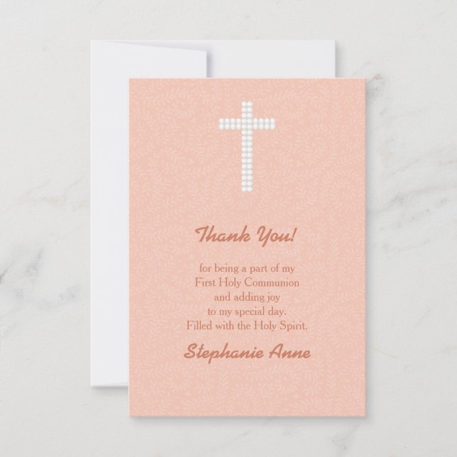 Communion Peach Vines and Rand Inbjudningar (Framsida)