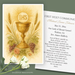 Communion Prayer Chalice med vetedruvor Meddelande