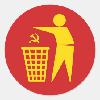 Communism is trash sticker runt klistermärke