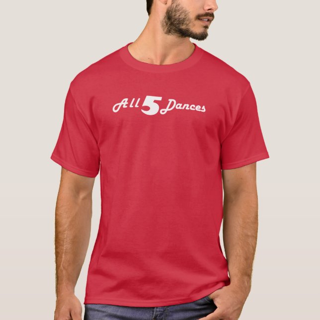 community all five dances white boy t shirt (Framsida)