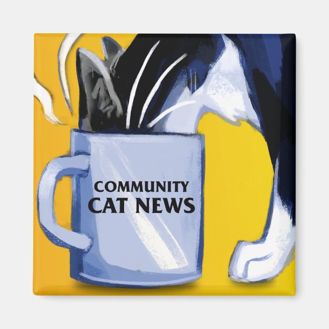 Community Cat News Magnet Square (Framsidan)