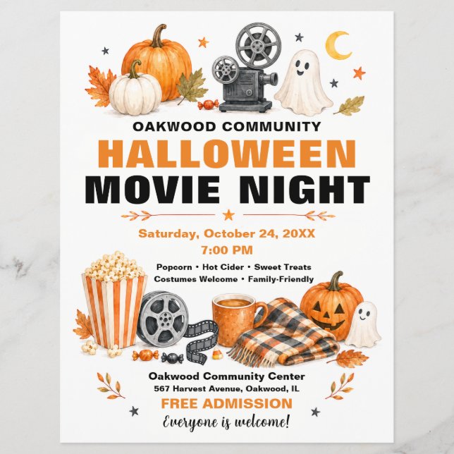 Community Halloween Filmkväll Flyer (Framsidan)