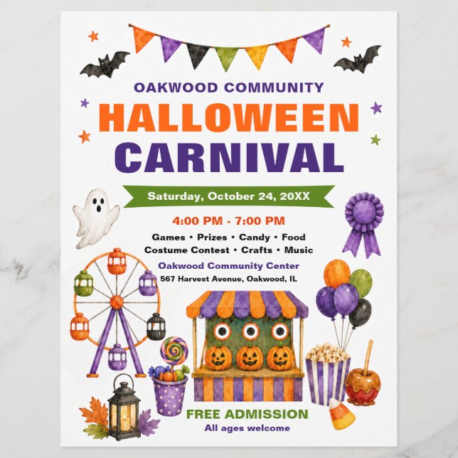 Community Halloween Karneval Flyer (Framsidan)