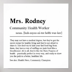 Community Health Worker Personlig Gift Poster