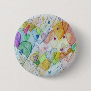 Community Hearts Art Pin eller Button Pendant Knapp