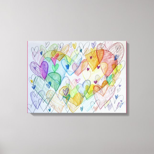 Community Hearts Canvas Art Painting Konst (Framsida)
