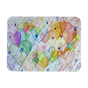 Community Hjärtar Art Inspirational Fridge Magnet