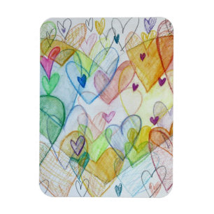 Community Hjärtar Art Inspirational Fridge Magnet