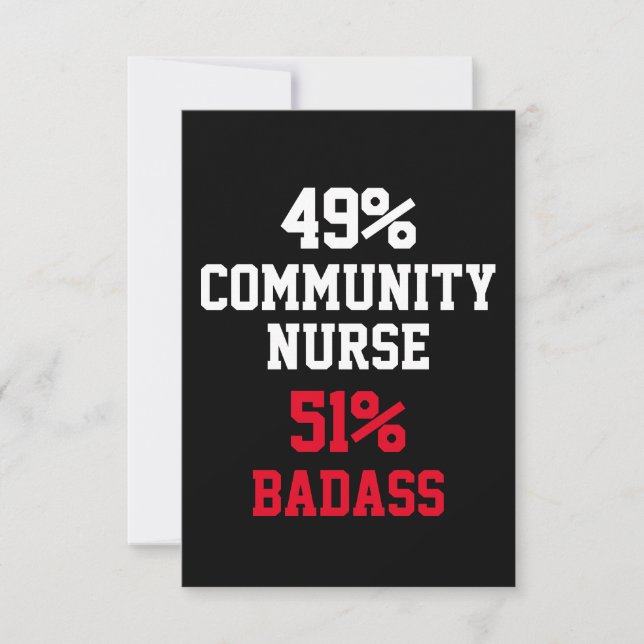 Community Nurse Badass-kort Kort (Framsida)