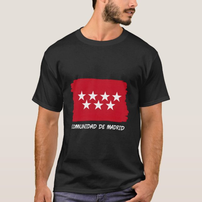 Community Of Madrid Flagga T Shirt (Framsida)