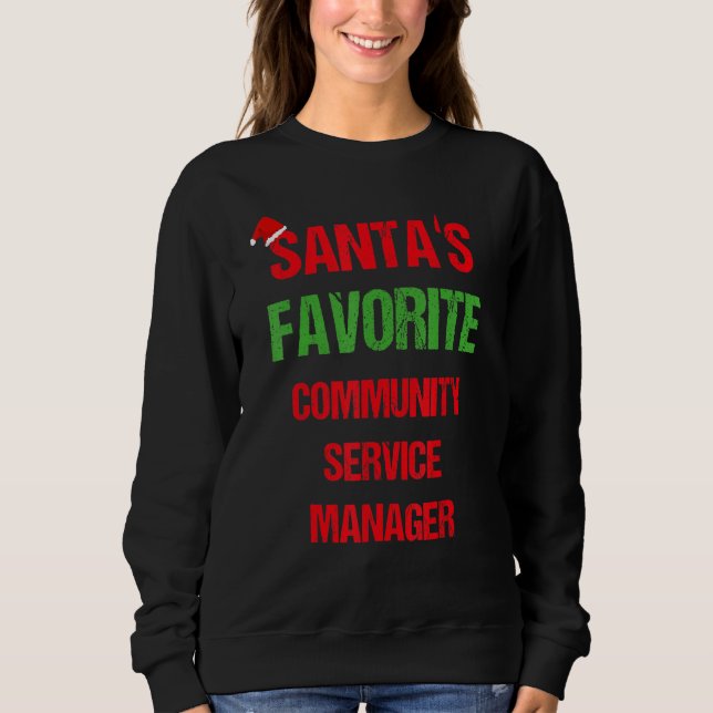 Community Service Manager Funny Pajama-jul T Shirt (Framsida)