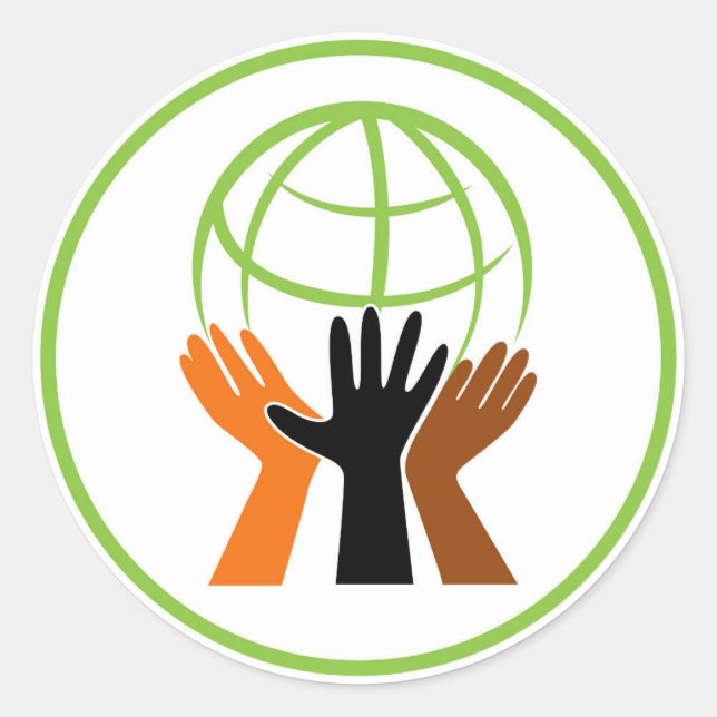 Community Village Circle Runt Klistermärke (Framsida)