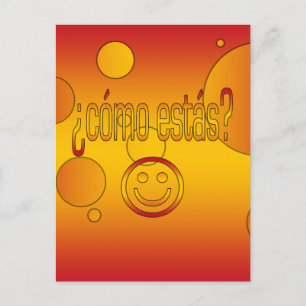 Cómo Estás? Spanien Flagga Färger Pop Art Vykort