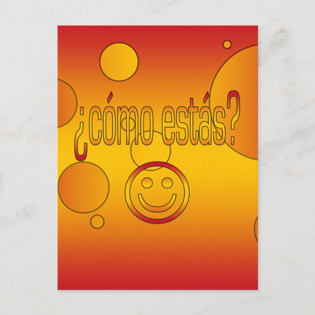 Cómo Estás? Spanien Flagga Färger Pop Art Vykort (Framsida)