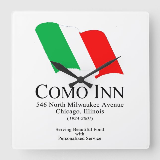 Como Inn Italy Restaurant, Chicago, IL Fyrkantig Klocka (Framsida)