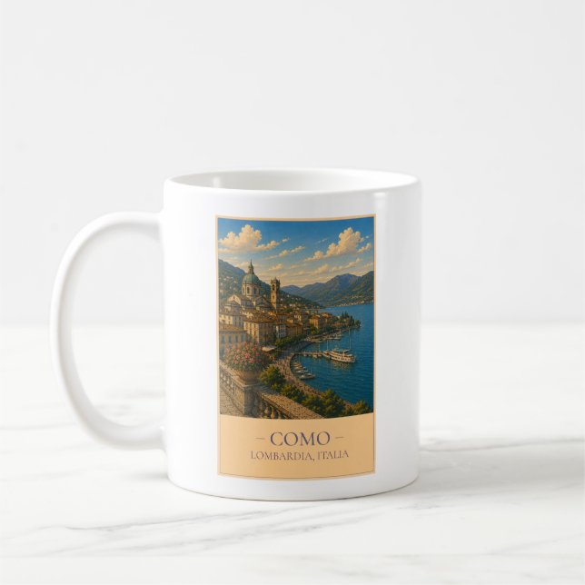Como, Italy – Vintage Travel Mug Kaffemugg (Vänster)
