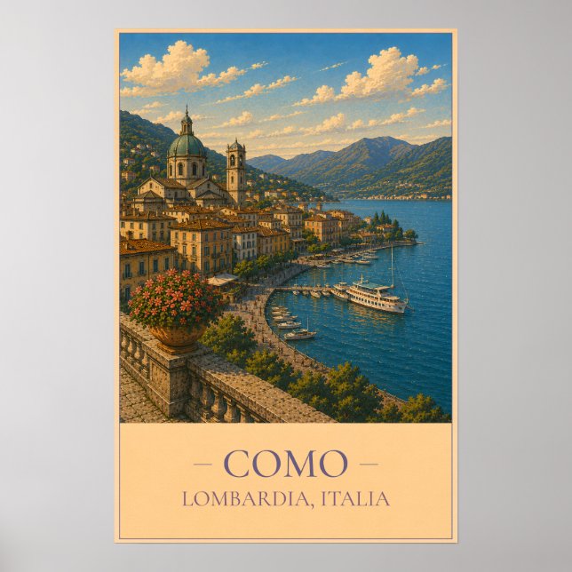 Como, Italy – Vintage Travel Poster (Framsidan)