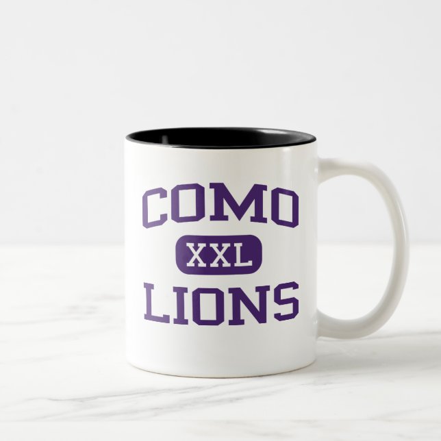 Como - lejon - Como högstadium - Fort Worth Texas Två-Tonad Mugg (Höger)