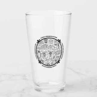 CoMo Preservation Pint Glas med Linjeteckningar