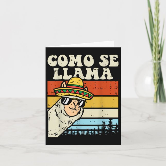 Como Se Llama Funny Cinco De Mayo Mexican Alpaca A Kort (Framsida)