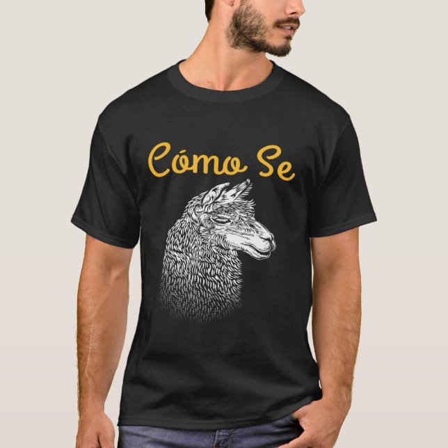 Como Se Llama Llama Alpaca Älskare T Shirt (Framsida)
