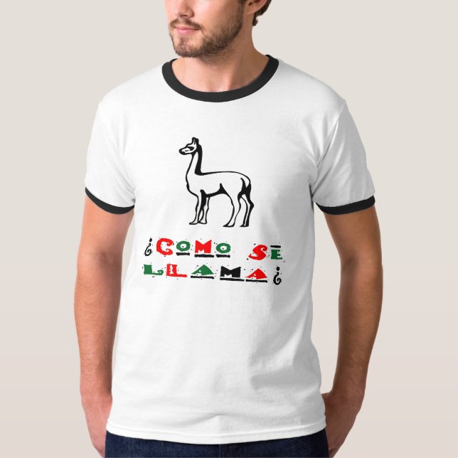 Como se-Llama, rolig tshirt T Shirt (Framsida)