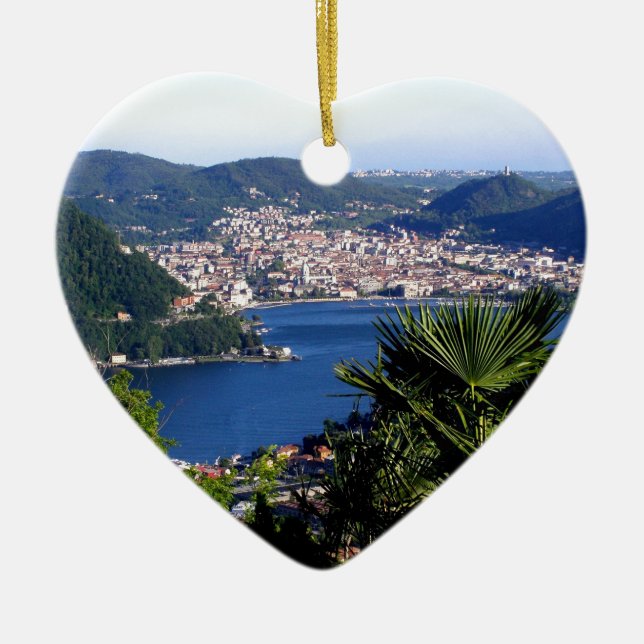 Como sjö 2 julgransprydnad keramik (Framsidan)