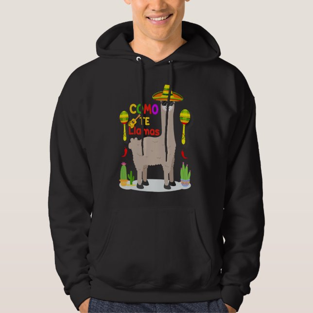 Como Te Llamas Cute Cinco De Mayo Spain Pun Alp Hoodie (Framsida)