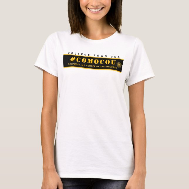 COMOCOU #COMOCOU guld-t T Shirt (Framsida)