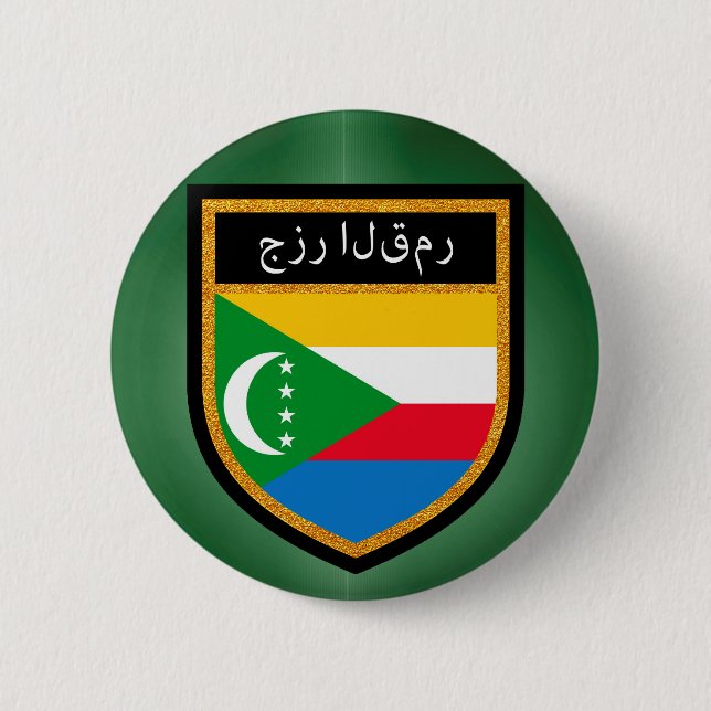 Comores Flagga Knapp (Framsida)