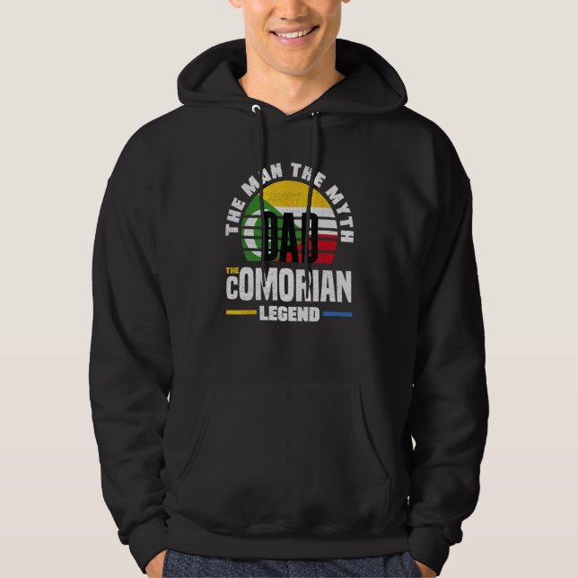 Comorian Comoros Comorian Flag Fathers Day Hoodie (Framsida)