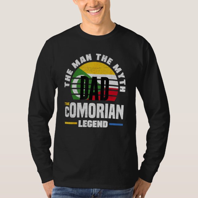 Comorian Comoros Comorian Flag Fathers Day T Shirt (Framsida)