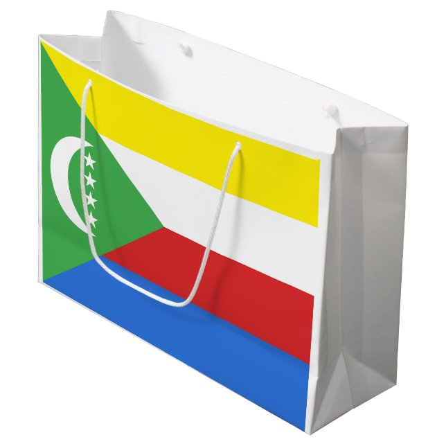 Comoros flagga (Framsidan Vinklad)