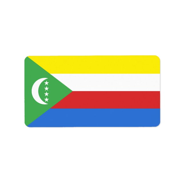 Comoros flagga adressetikett (Framsidan)