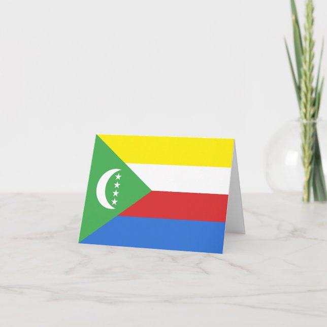 Comoros flagga anteckningskort (Framsida)