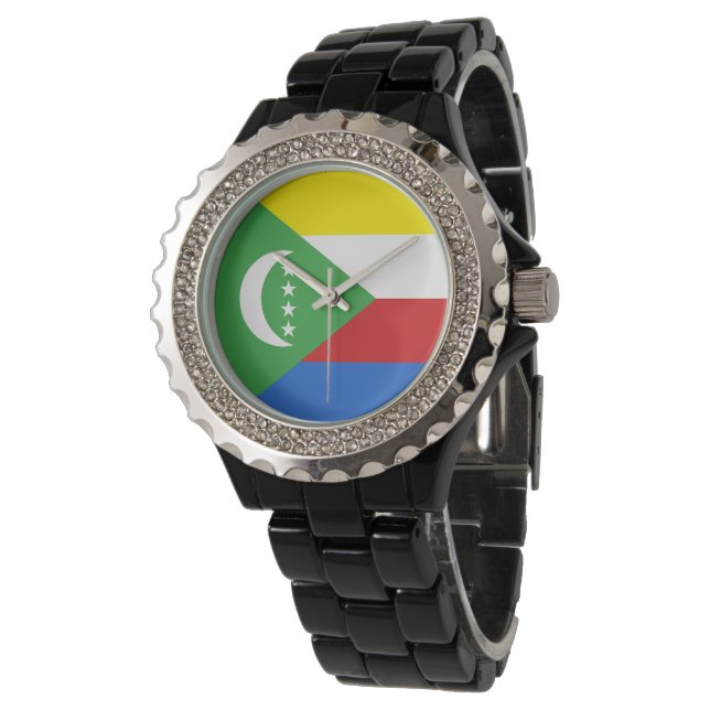 Comoros flagga armbandsur (Vinklad)