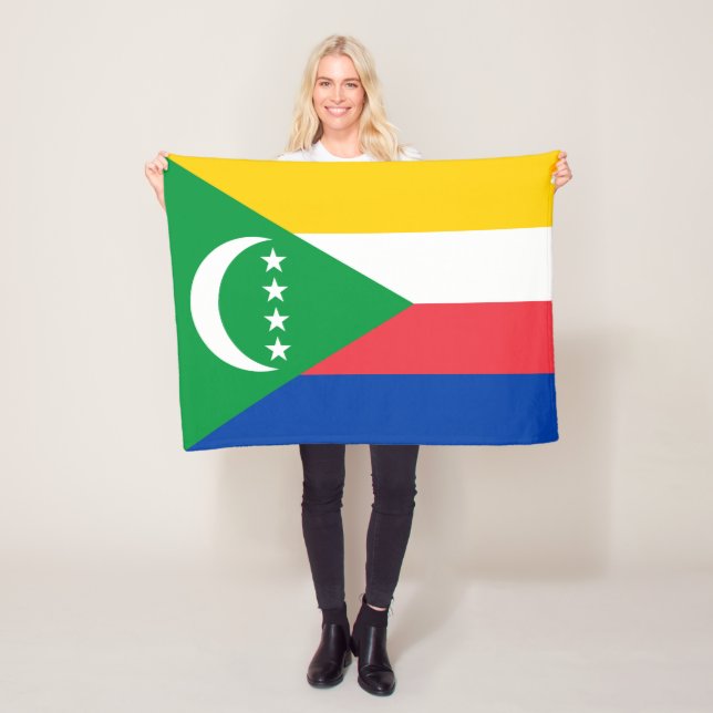 Comoros Flagga Fleecefilt (På plats)