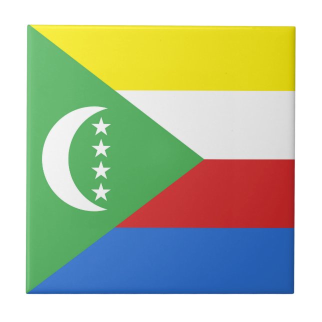 Comoros flagga kakelplatta (Framsidan)