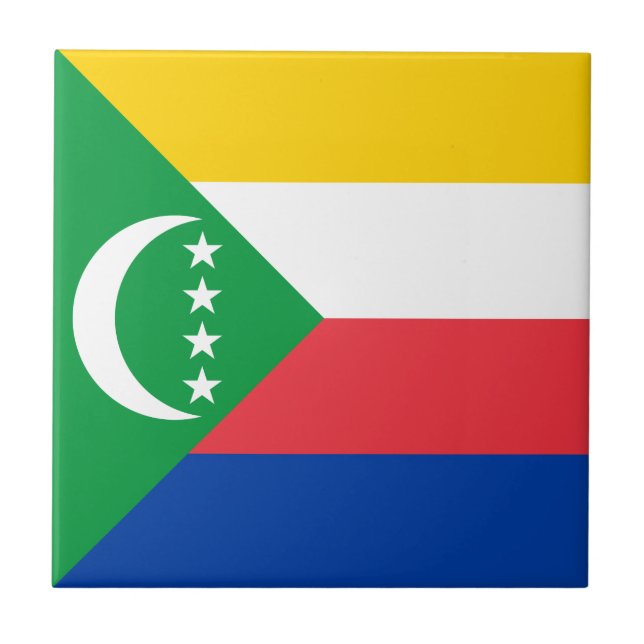 Comoros Flagga Kakelplatta (Framsidan)