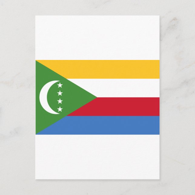 Comoros flagga KM Vykort (Framsida)