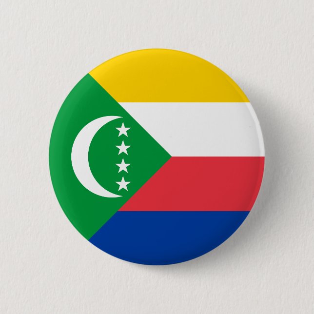Comoros Flagga Knapp (Framsida)