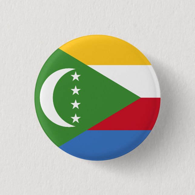 Comoros Flagga Knapp (Framsida)