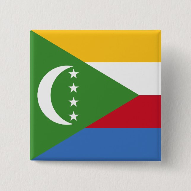 Comoros Flagga Knapp (Framsida)